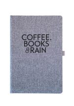 Notes A5 - Coffee, books & rain / sivi